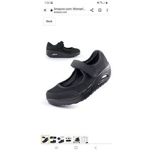 New Size 7 Git Up Black Mary Jane Sneakers Adjustable Breathable Wedges NWT